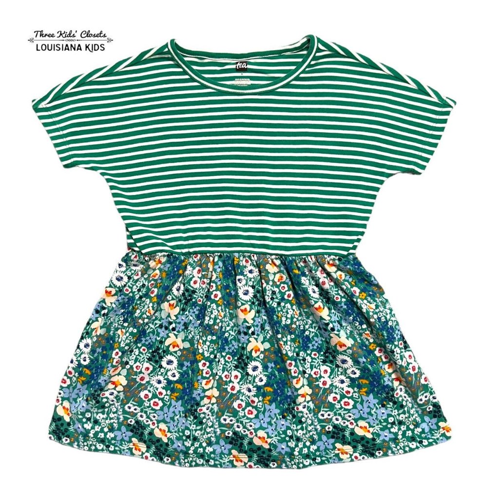 Tea Collection 4y Garden Green Mixed Print Tunic Dress
